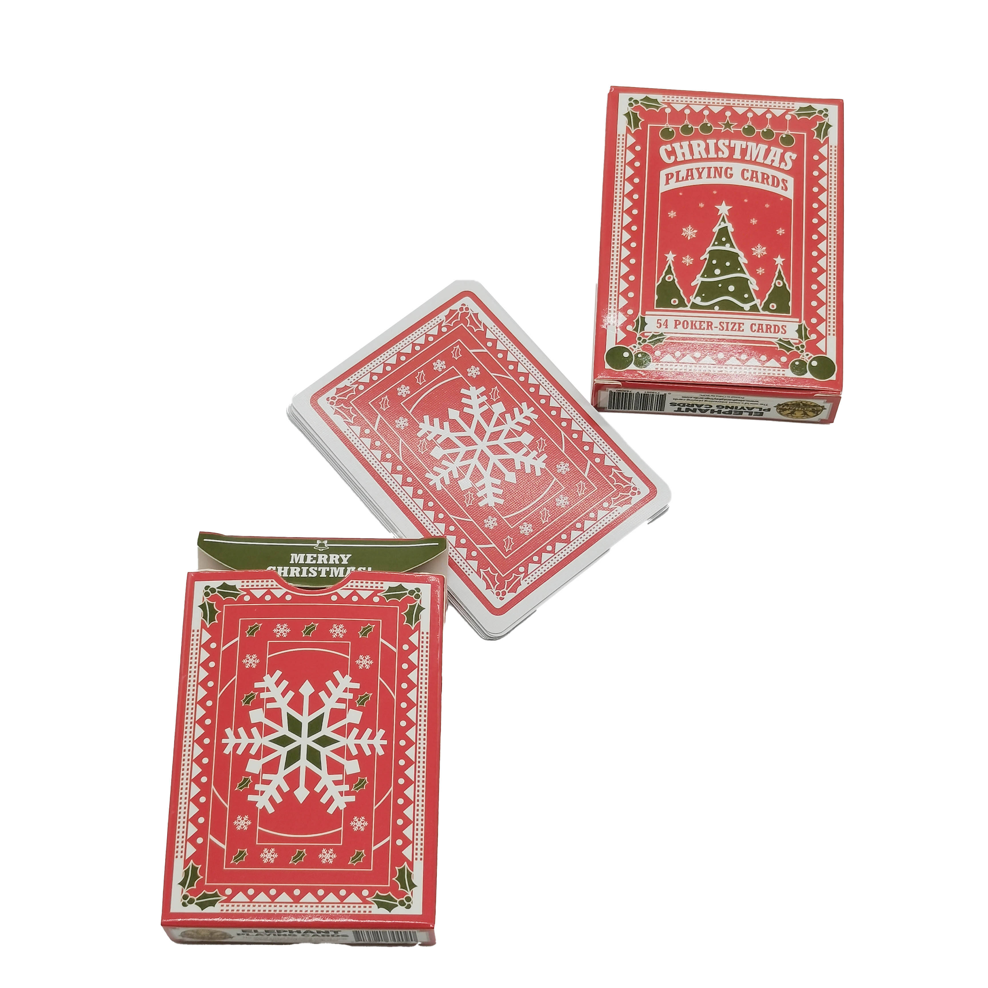 Christmas Theme Playing Cards with Festive Red Box - 54 Card Family Game Set