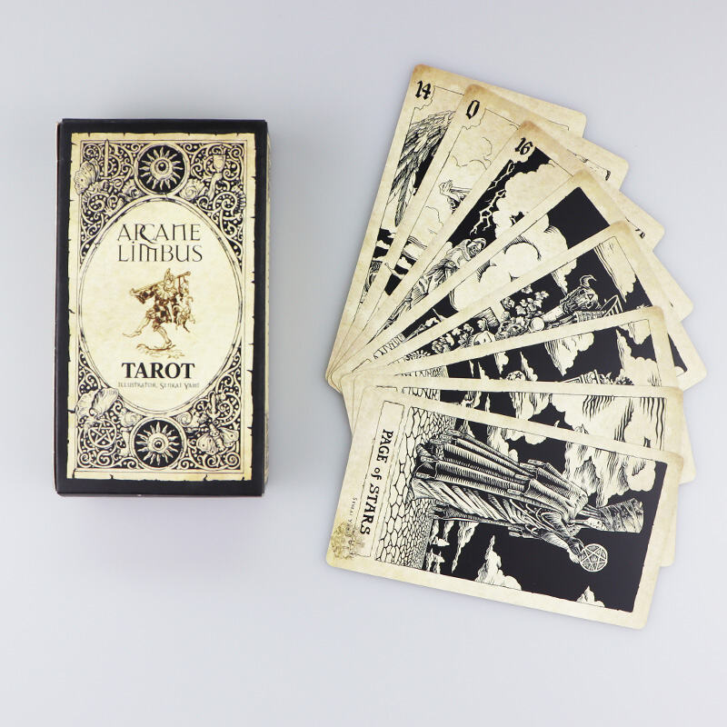 Arcanum Limbus Gothic Etching Tarot Deck, 78 Cards Aged Paper, Custom OEM/ODM