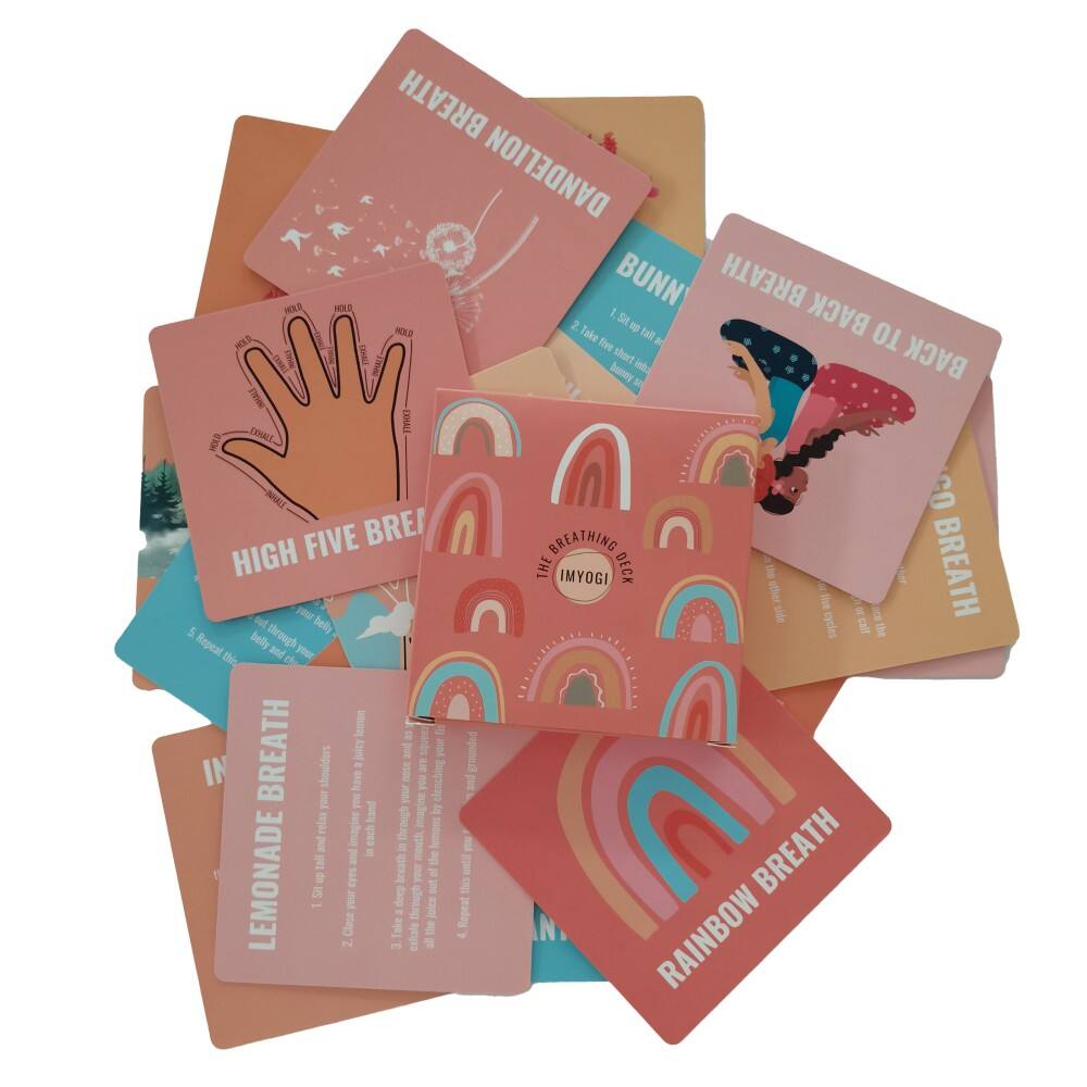 OEM Custom IMYOGI Breathing Exercise Learning Cards Manufacturer Wholesale Mindfulness Card Set for Kids and Adults