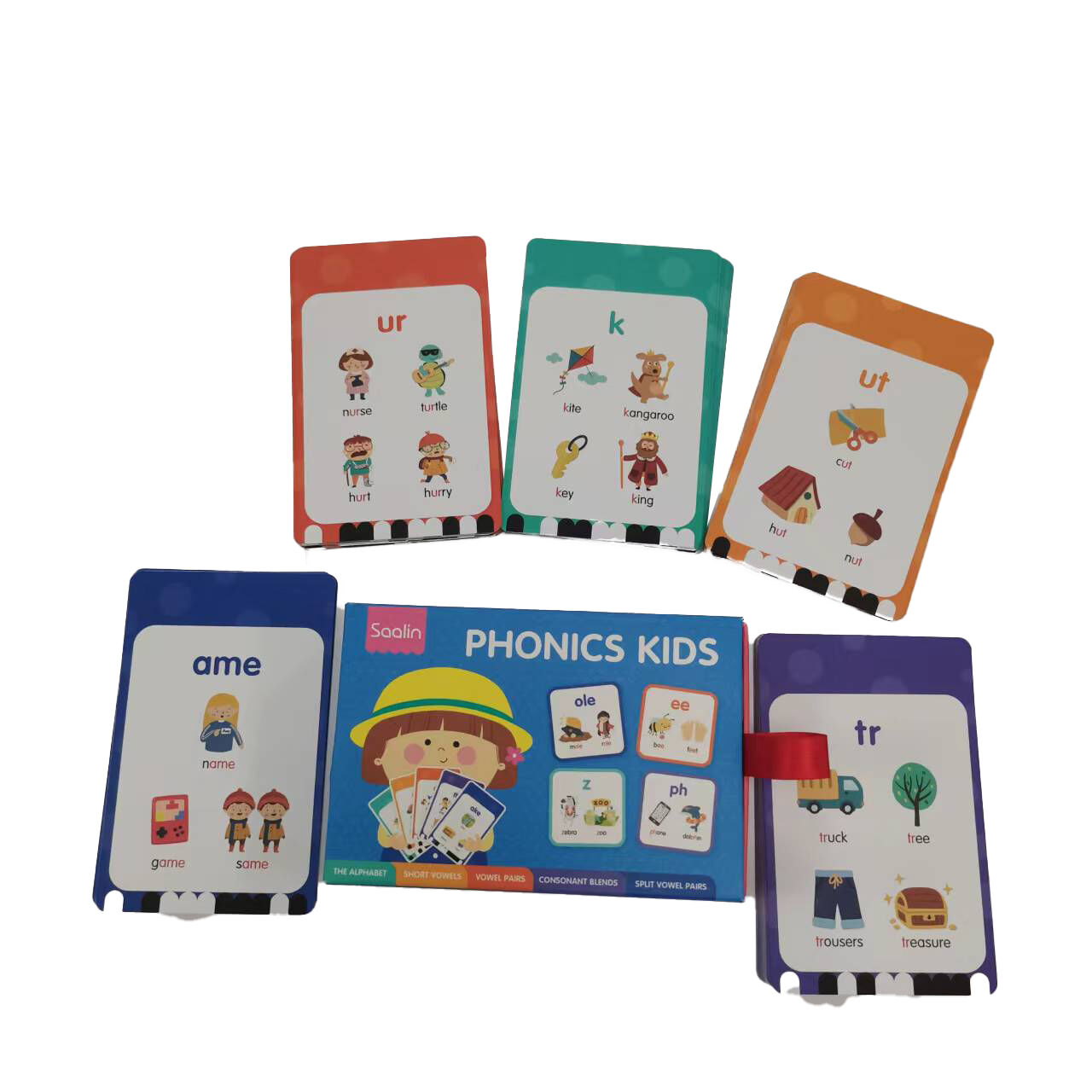 OEM Custom Phonics Learning Flashcards for Kids Saalin PHONICS KIDS Manufacturer Wholesale Educational Card Game