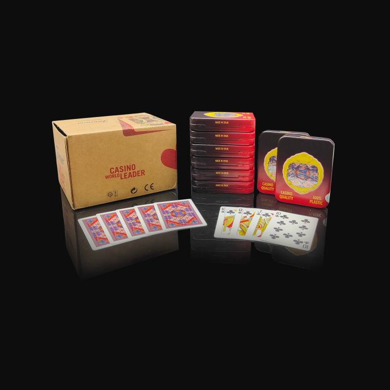 100% Plastic Poker Cards in Protective Tin Box - Casino Grade & Waterproof