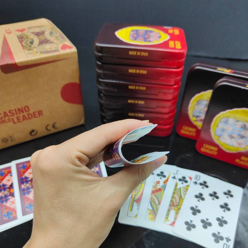 100% Plastic Poker Cards in Protective Tin Box - Casino Grade & Waterproof