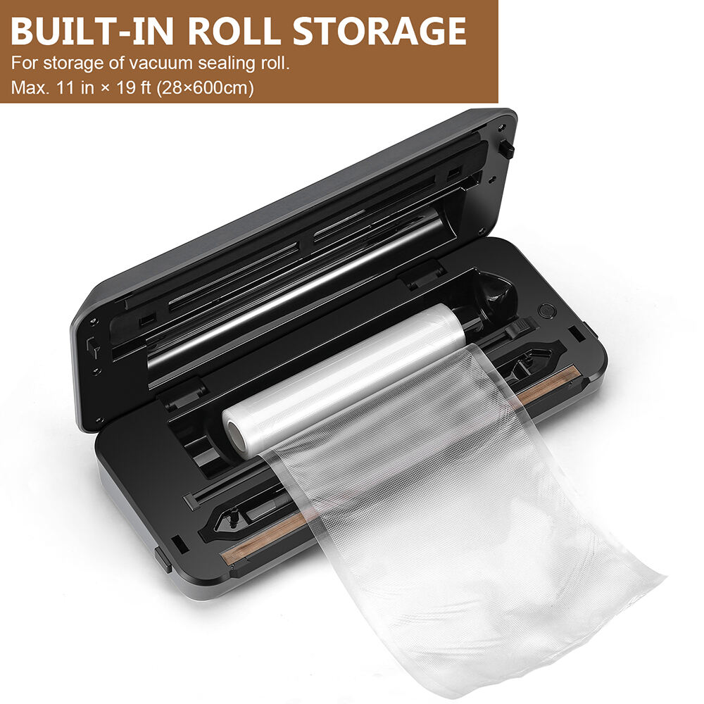 VS6607BX Vacuum Sealer na may Bulit-in Roll Storage, Built-in Cutter, Countdown ng Natitirang Oras sa Pag-seal, Mga Mode para sa Dry & Moist & Super Moist, Pulse Function & Accessory Hose para sa mga Lalagyan at Botilya