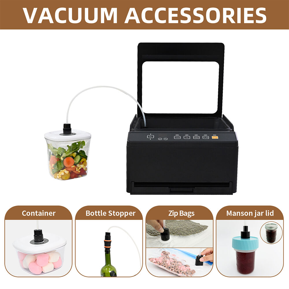 CVS101  Black Commercial and Household 98kpa Chamber Vacuum Sealer with Dual Sealing System for Dry Moist Liquid Food
