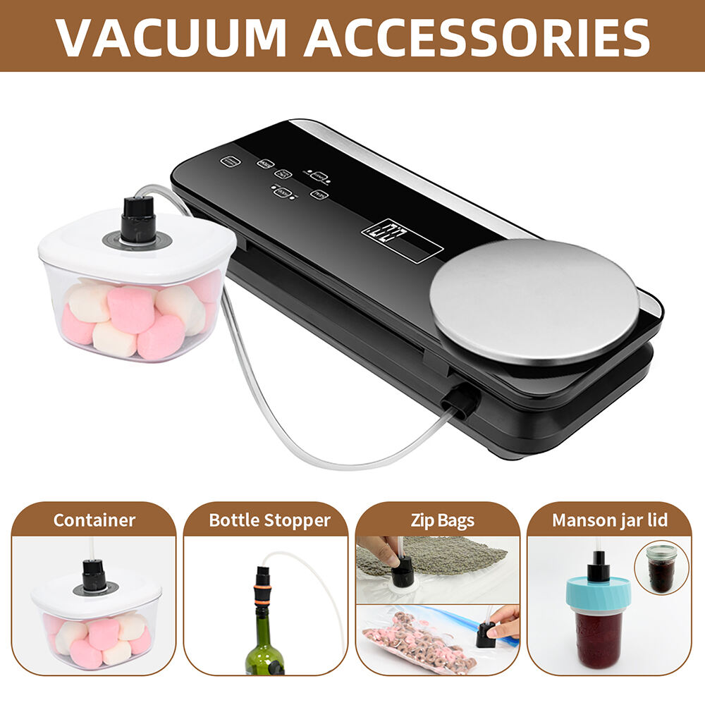 VS6680M Sellador Vacío Automático Completo con Báscula Digital, Bandeja Drenable Extraíble, Cuchilla Incorporada, Modos Seco y Húmedo, Configuración de Presión Normal y Suave, Manguera Accesorio para Contenedores y Botellas
