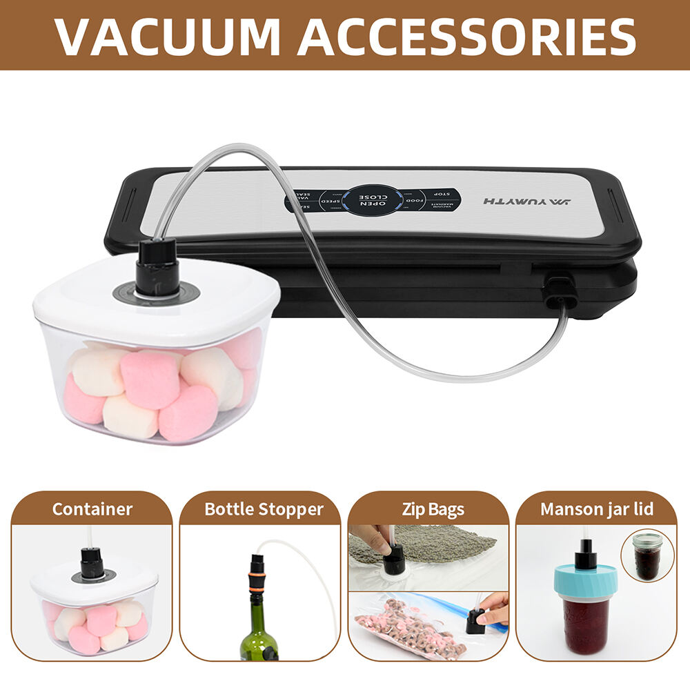 VS6682 Scelleur sous vide entièrement automatique avec plateau à gouttes amovible, coupeur intégré, modes sec et humide, réglage de pression normal et doux, flexible d'accessoire pour récipients et bouteilles
