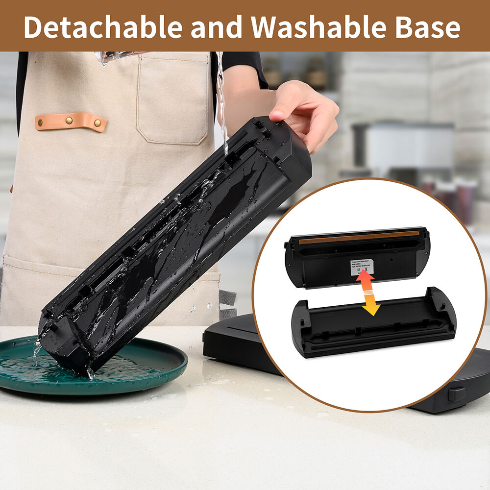 VS6632 Scelleur sous vide avec base détachable, couteau intégré, modes sec et humide, & flexible d'accessoire pour récipients et bouteilles
