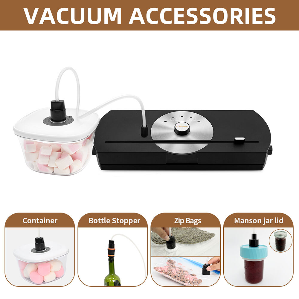 VS6630 Scelleur sous vide avec base détachable, coupeur intégré, modes sec et humide, fonction impulsion et flexible d'accessoire pour récipients et bouteilles