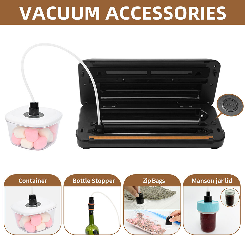 VS6607BX Vacuum Sealer na may Bulit-in Roll Storage, Built-in Cutter, Countdown ng Natitirang Oras sa Pag-seal, Mga Mode para sa Dry & Moist & Super Moist, Pulse Function & Accessory Hose para sa mga Lalagyan at Botilya