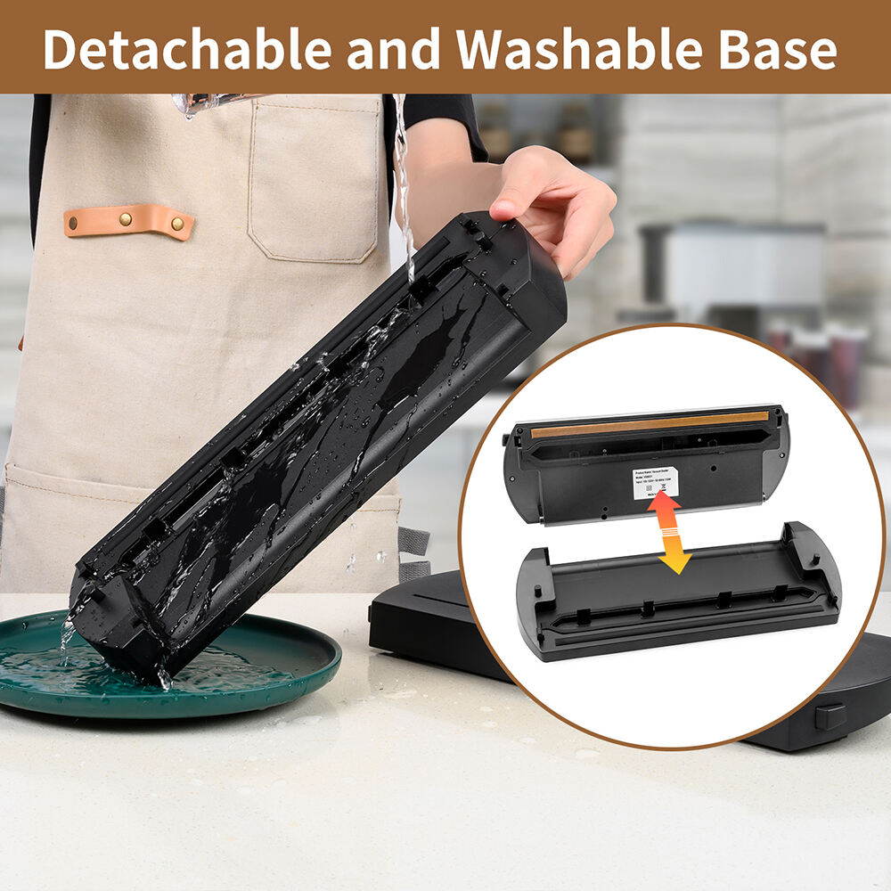 VS6630 Scelleur sous vide avec base détachable, coupeur intégré, modes sec et humide, fonction impulsion et flexible d'accessoire pour récipients et bouteilles