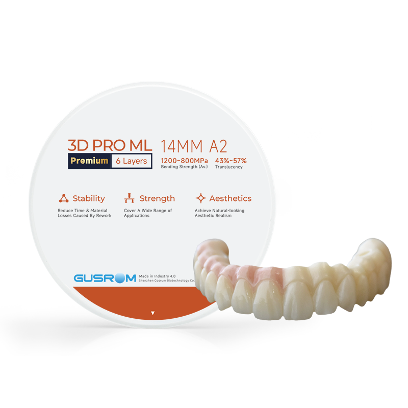 Gusrom 3D PRO ML Premium Zirconia Block-For mass dental bridge production