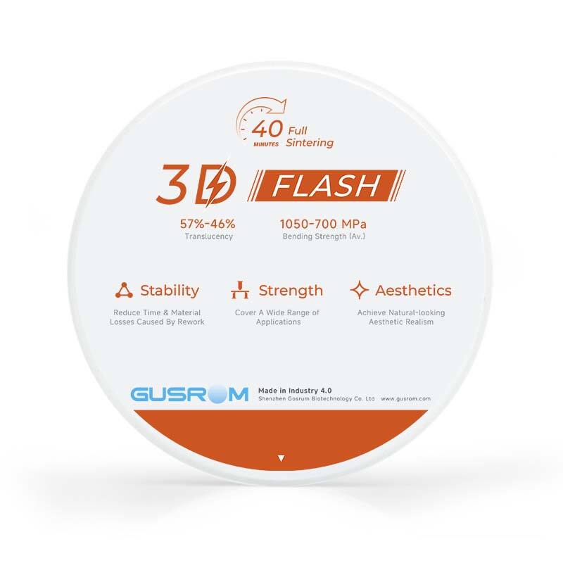 Gusrom 3D Flash Zirconia Disc-Full Zirconia Sintering for only 40 Mins