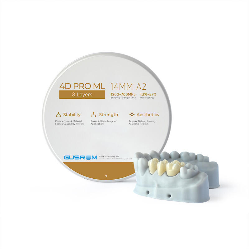 Gusrom 4D PRO ML Dental Zirconia Blocks Designed for Full-Arch Bridge