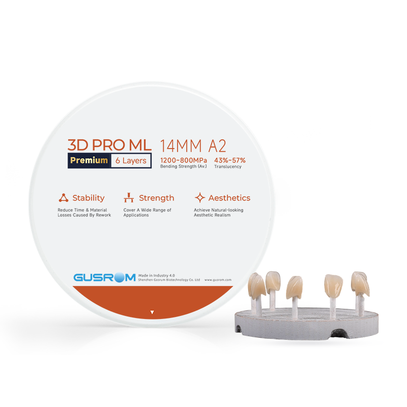 Gusrom 3D PRO ML Premium Zirconia Block-For mass dental bridge production