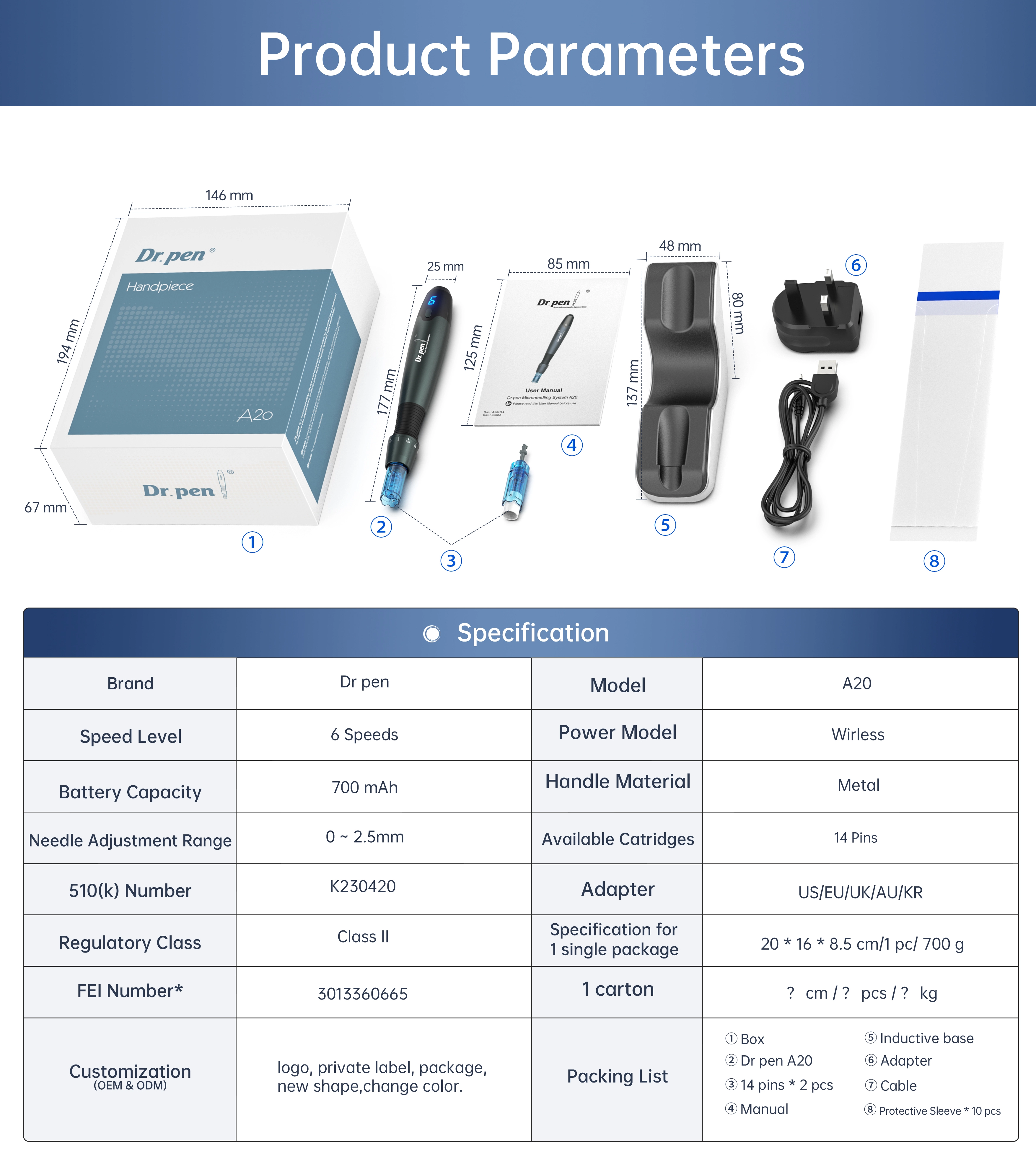 Dr.pen A20 details