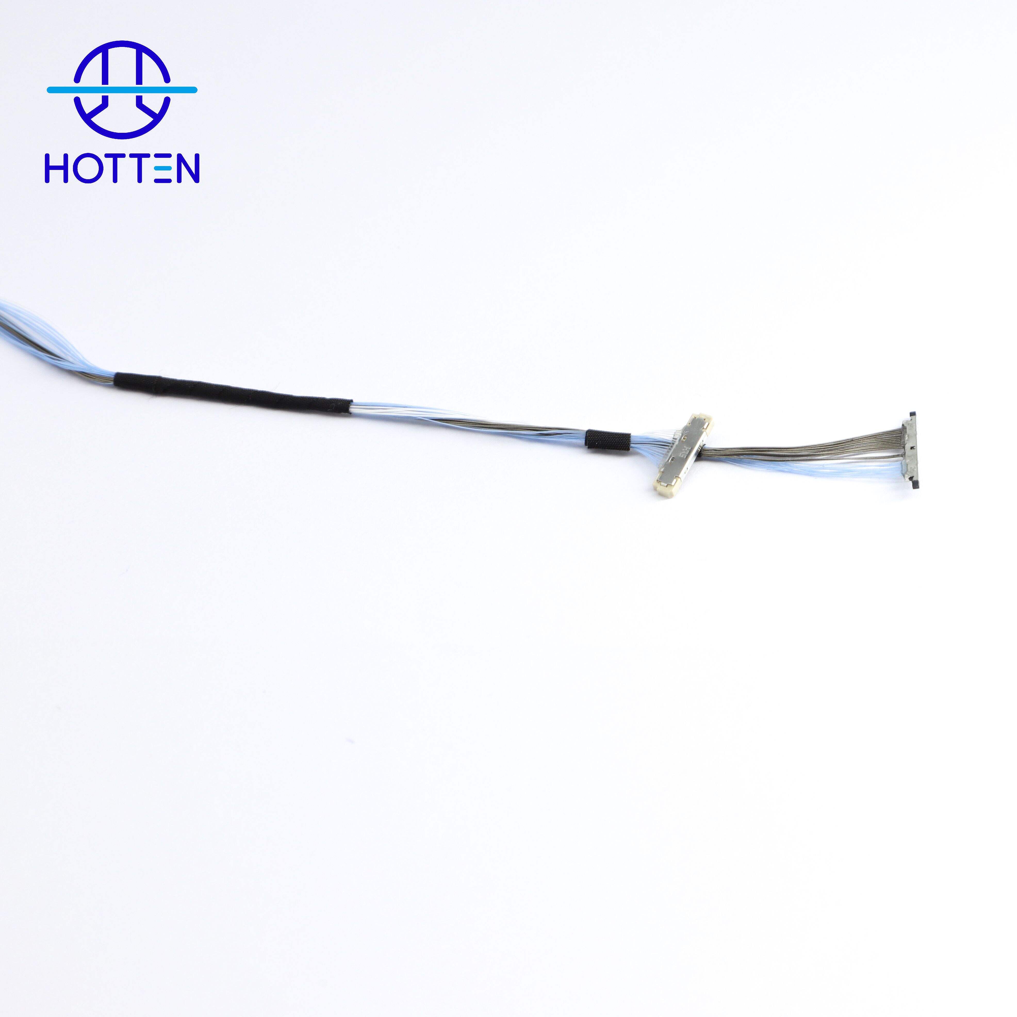 Hotten Flexible Customization Uav Pan Tilt Image Transmission Cable for Uav 46AWG Micro Coaxial Cable Assembly