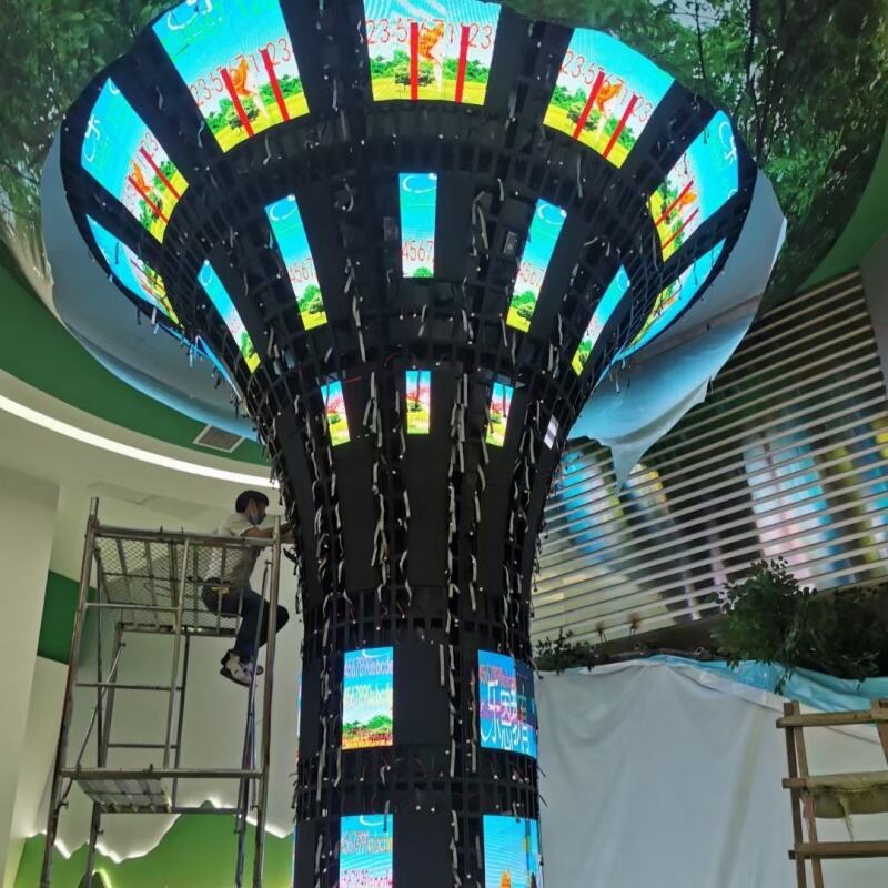 JIUWLDS High Fresh rate Soft Customized Fine Pixel Pitch High Performance Curving  Video flexible P1.25 soft curtain Full color led dispay screen Module