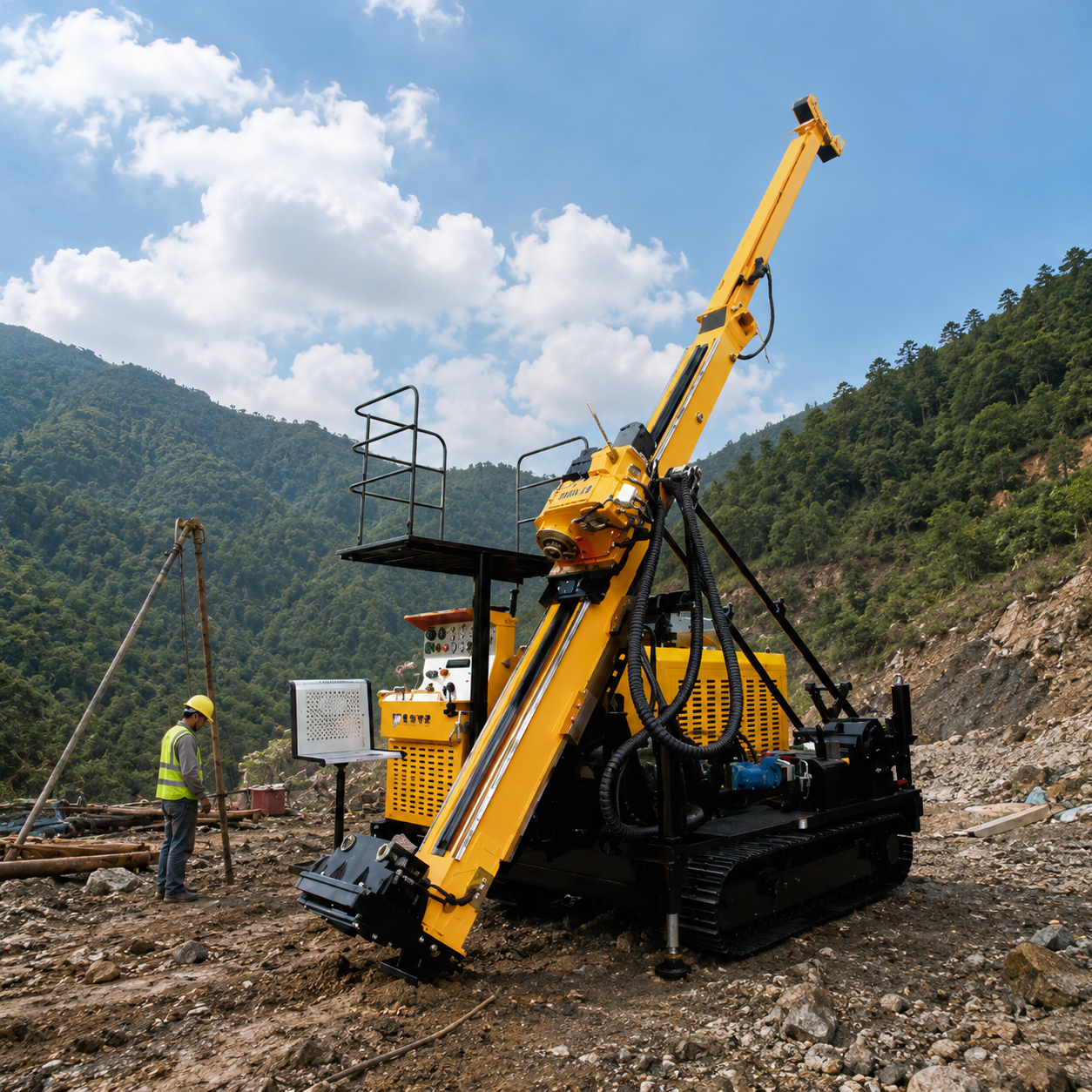 HYDX-4E keturgreitė visiškai hidraulinė šerdies gręžimo įranga geologiniam tyrimui
