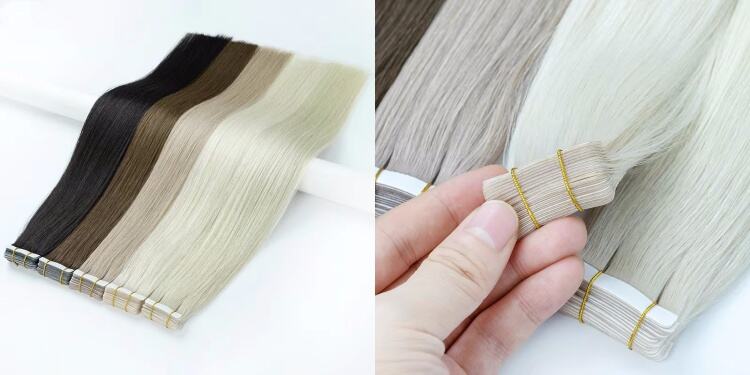 Salon Tape In Hair Extensions Full Cuticle Virgin Remy Human Hair invisible tape in human hair extension supplier