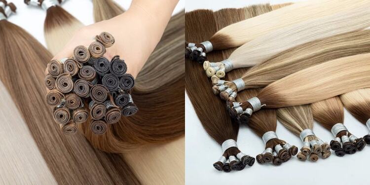 New Arrival Hand Tied Double Drawn Cuticle Aligned Human Hair Extension Genius Weft Hair details