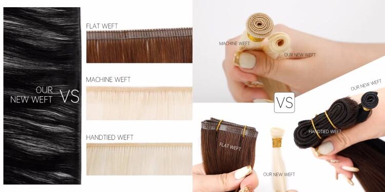 New Arrival Hand Tied Double Drawn Cuticle Aligned Human Hair Extension Genius Weft Hair factory