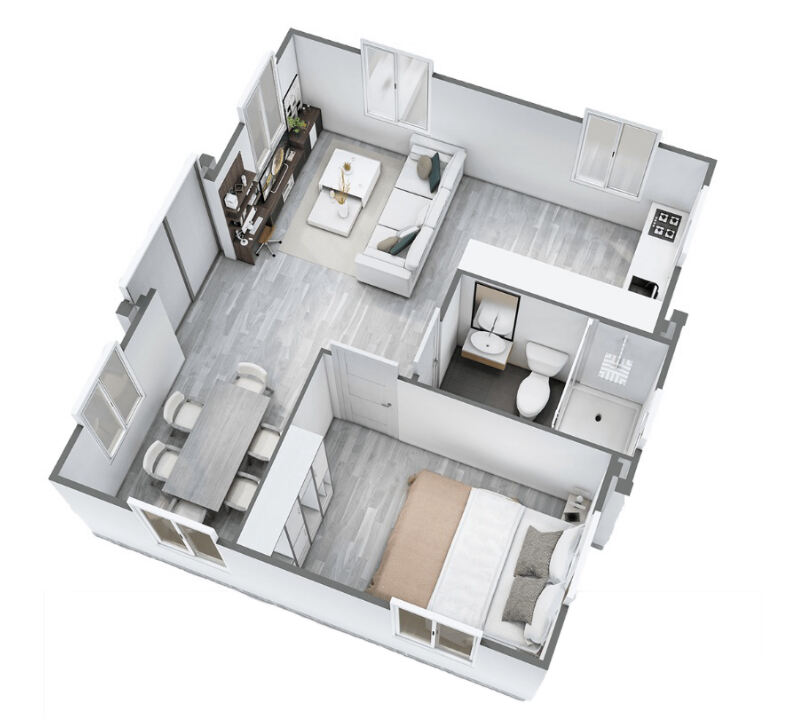 3rooms Expandable Home details