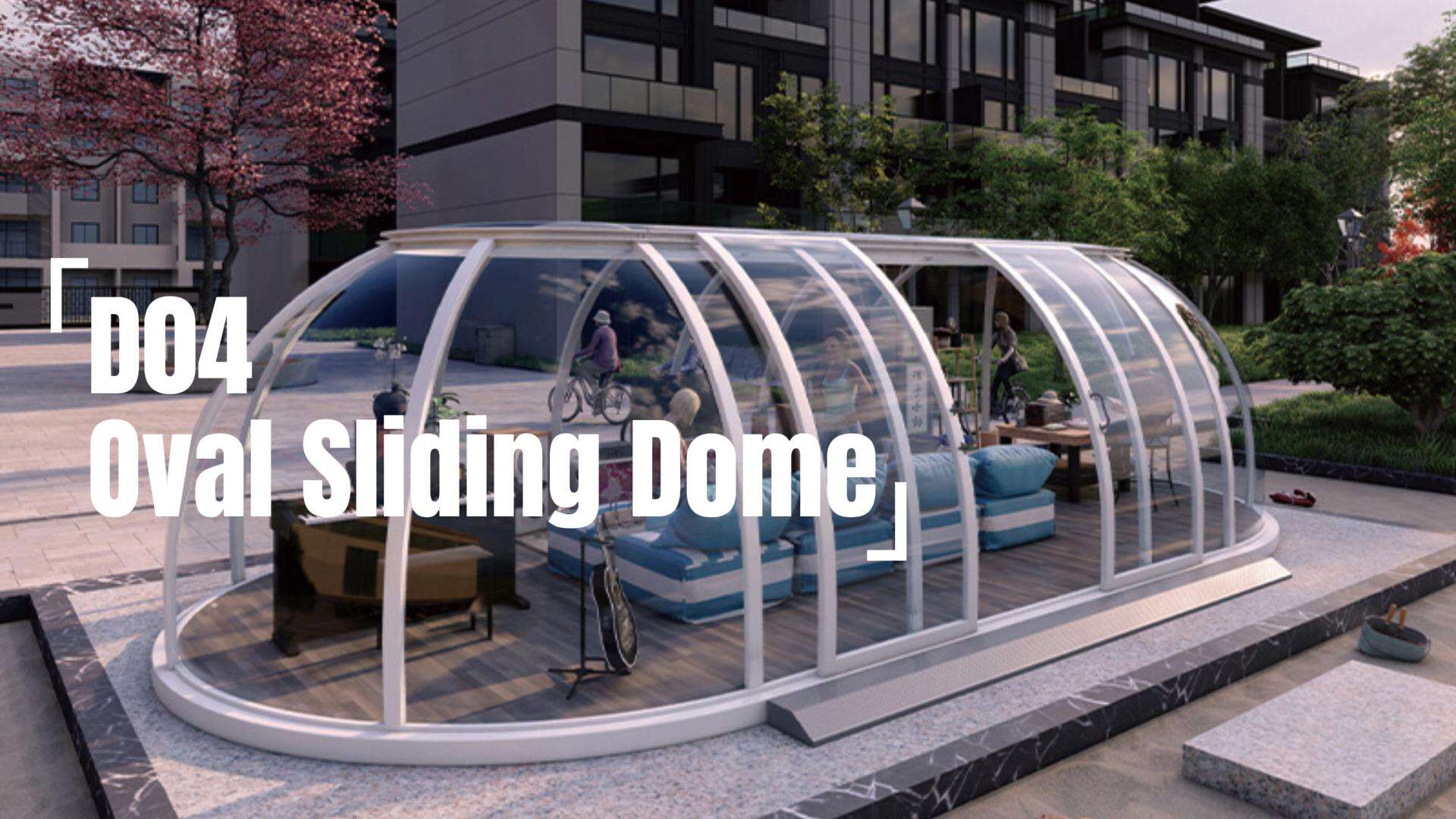Oval Sliding Dome Polycarbonate Bubble Tent for Restaurant