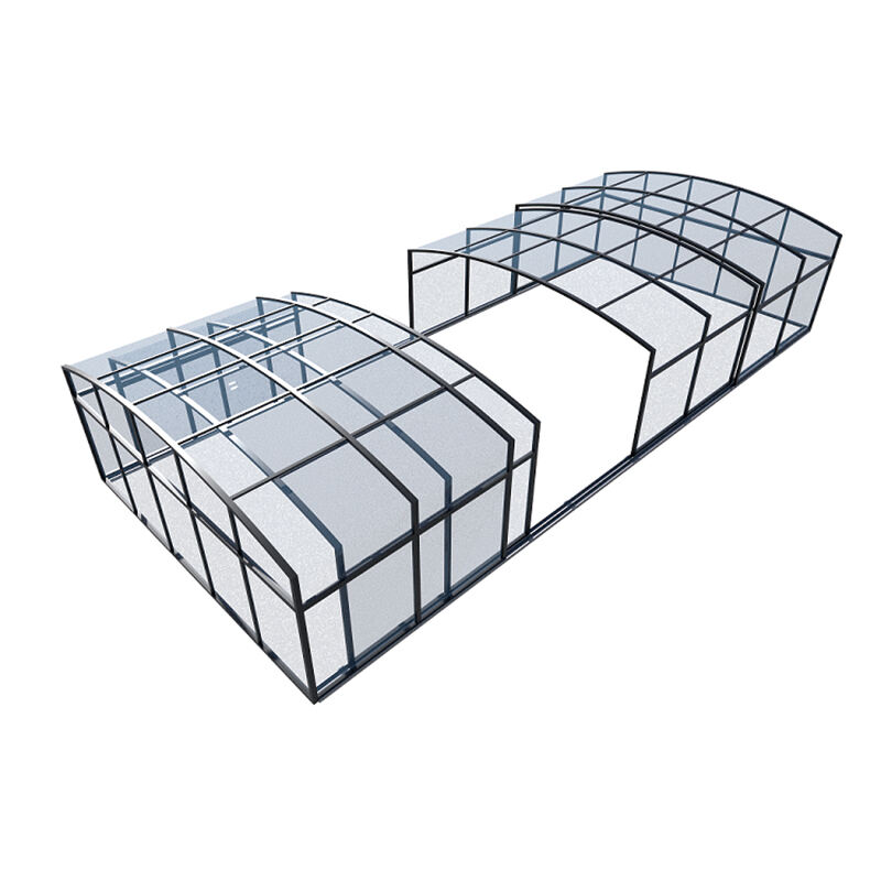 Outdoor Manual Folding Pool Enclosure Polycarbonate Retractable Pool Cover