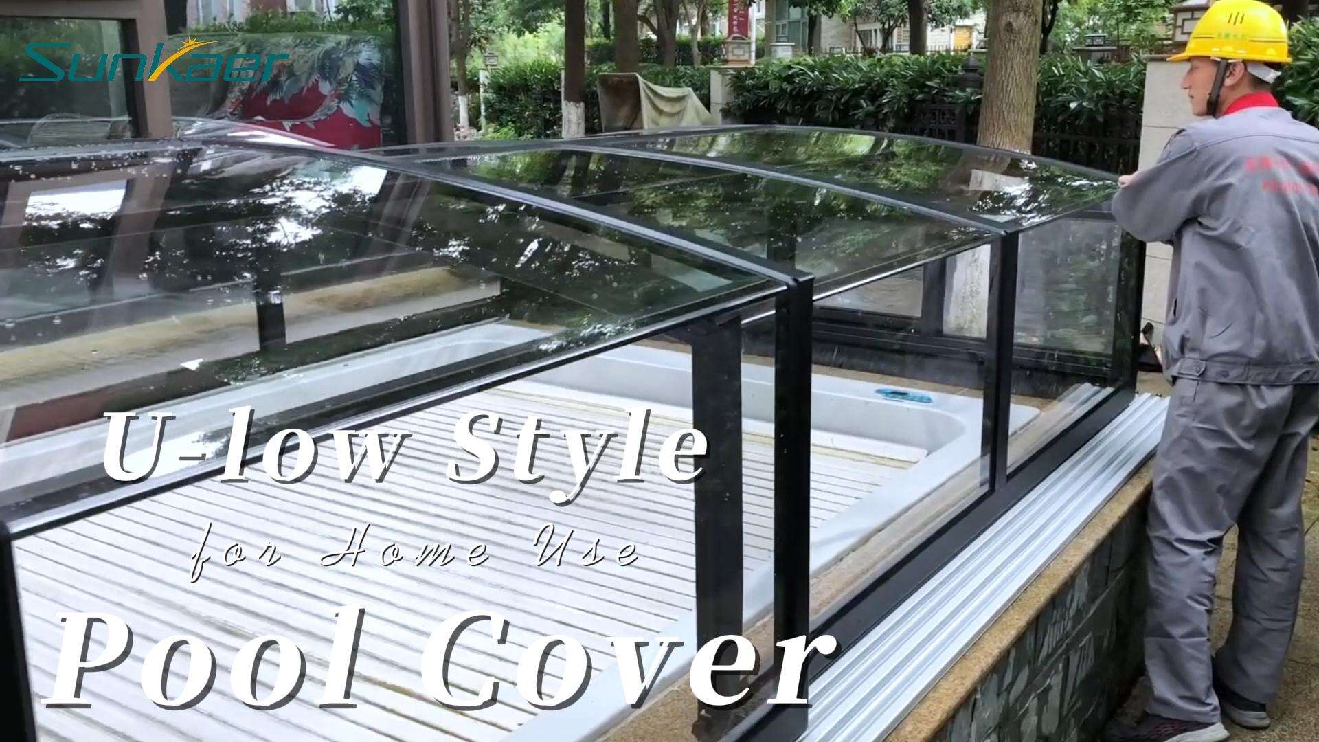 U-low style Retractable Pool Cover for Home Use