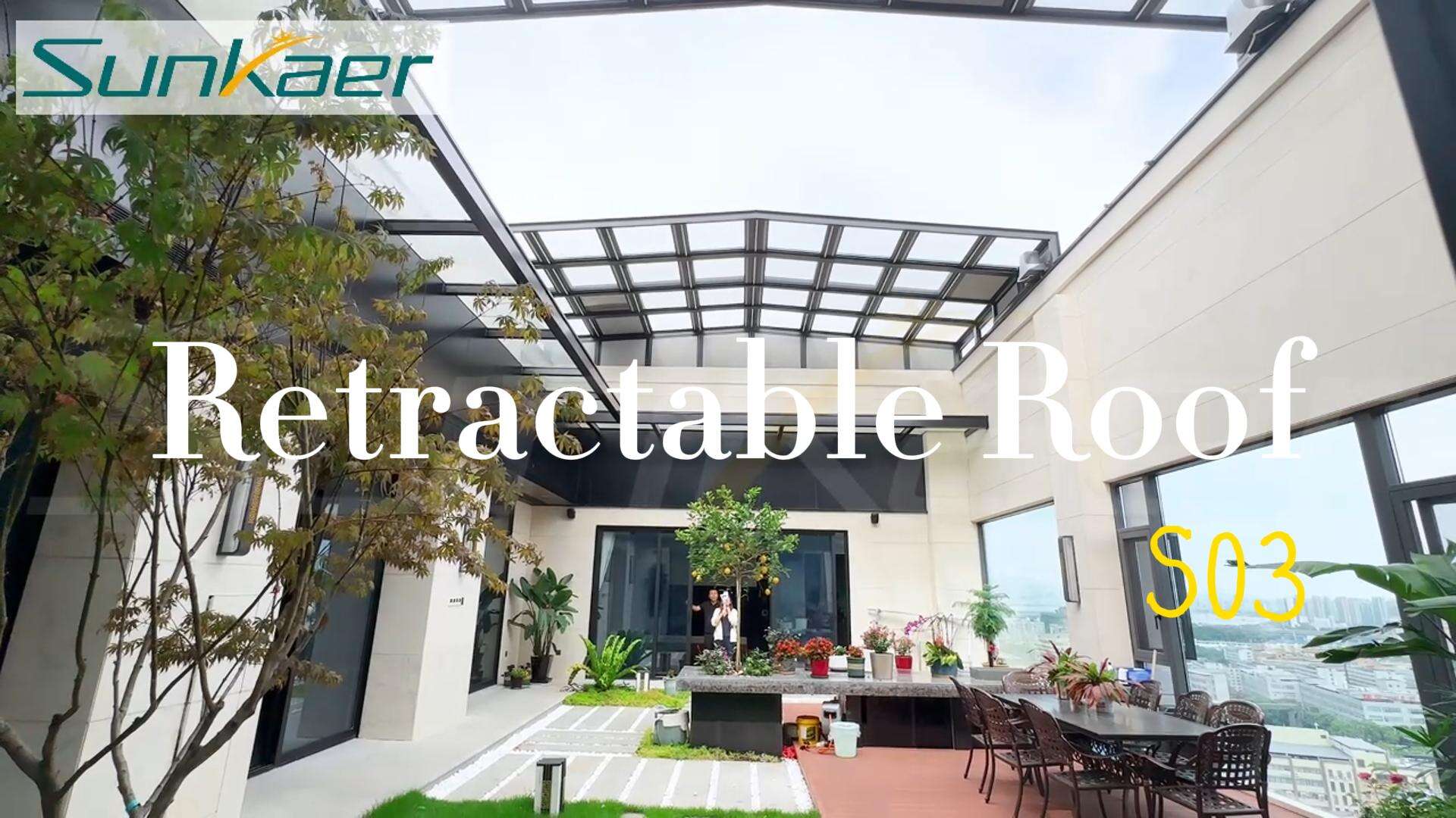 Toque de um Botão: Operando um Gigantesco Teto Retrátil Elétrico Personalizado