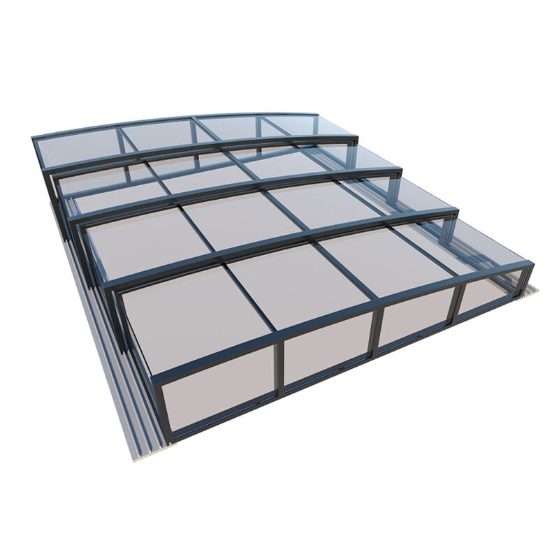 Folding Swimming Pool Cover Retractable Sunroom Large Pool Safety Covers