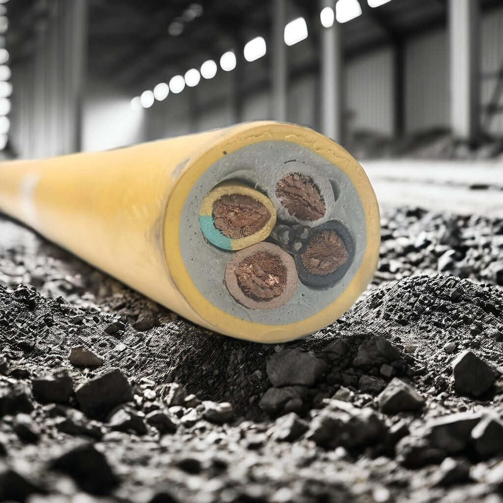 How is rubber cable used in flexible power connections?