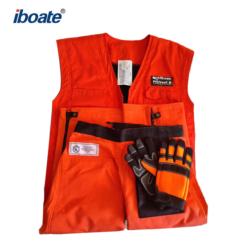 Iboate Chainsaw Protective Kit - Cut-Resistant Workwear Set (Vest + Chaps + Gloves)