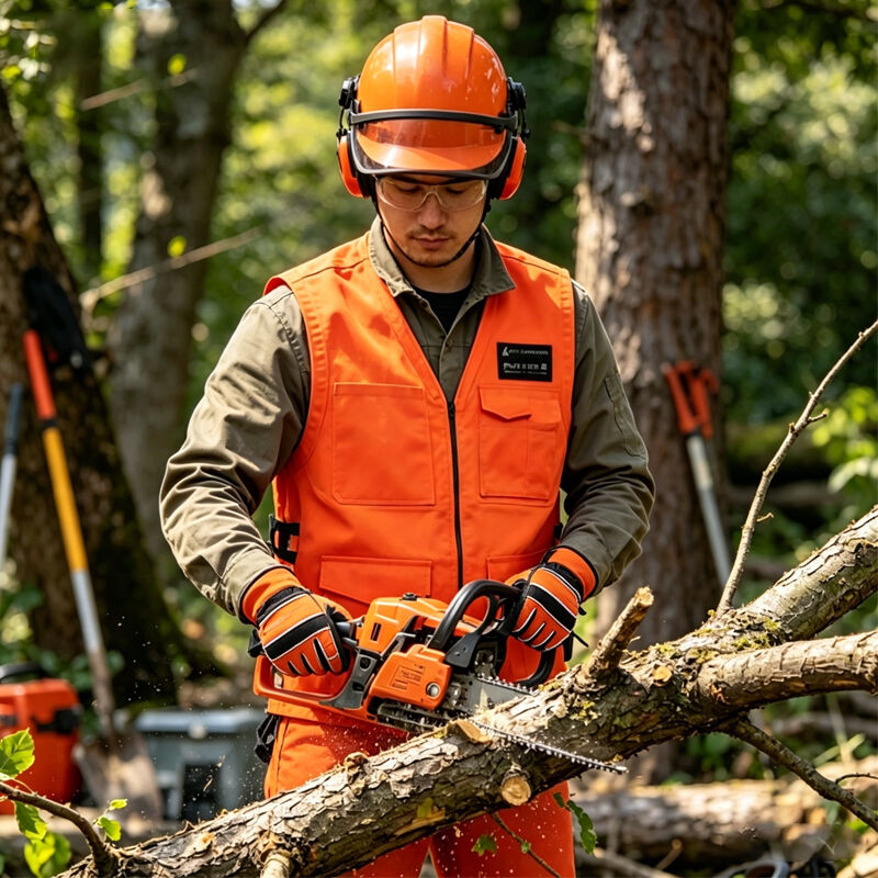 Iboate Chainsaw Protective Kit - Cut-Resistant Workwear Set (Vest + Chaps + Gloves)
