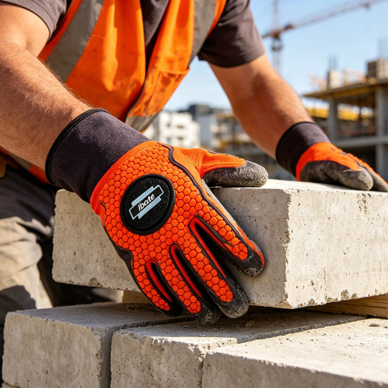 Iboate-0532 Red Oil-Resistant Impact-Protective Work Gloves - Anti-Slip Cut-Resistant Safety Gloves manufacture