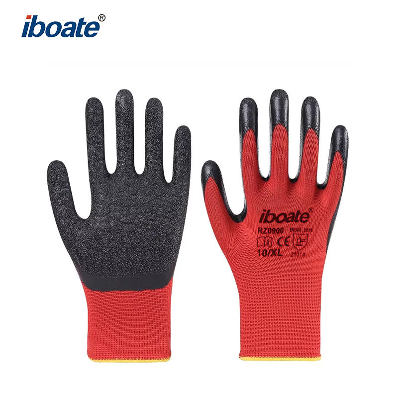 rukavice iboate RZ0900 z látky potažené latexem, certifikované podle normy CE, standard EN388