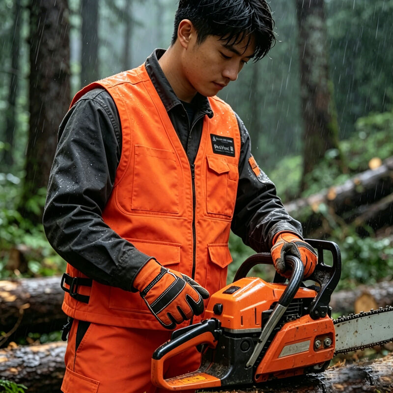 Iboate Chainsaw Protective Kit - Cut-Resistant Workwear Set (Vest + Chaps + Gloves)