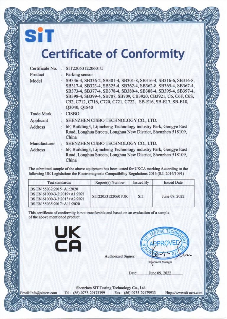 Cisbo-parking sensor-sb336-4 UKCA
