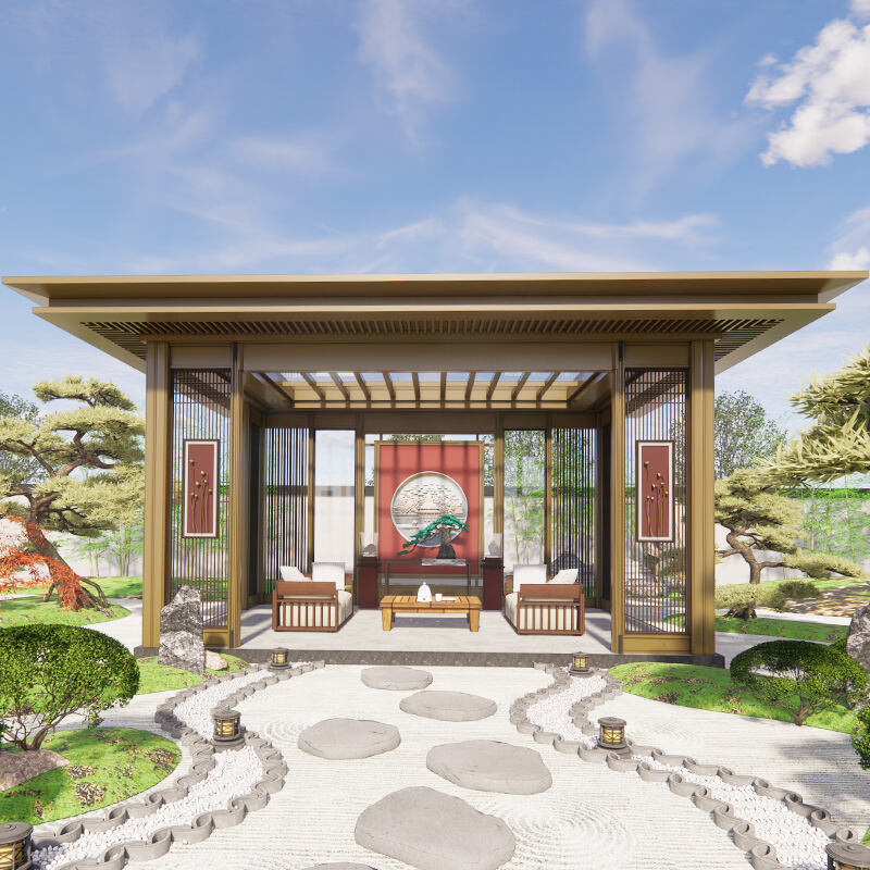 Pergola in neo-Chinese stijl