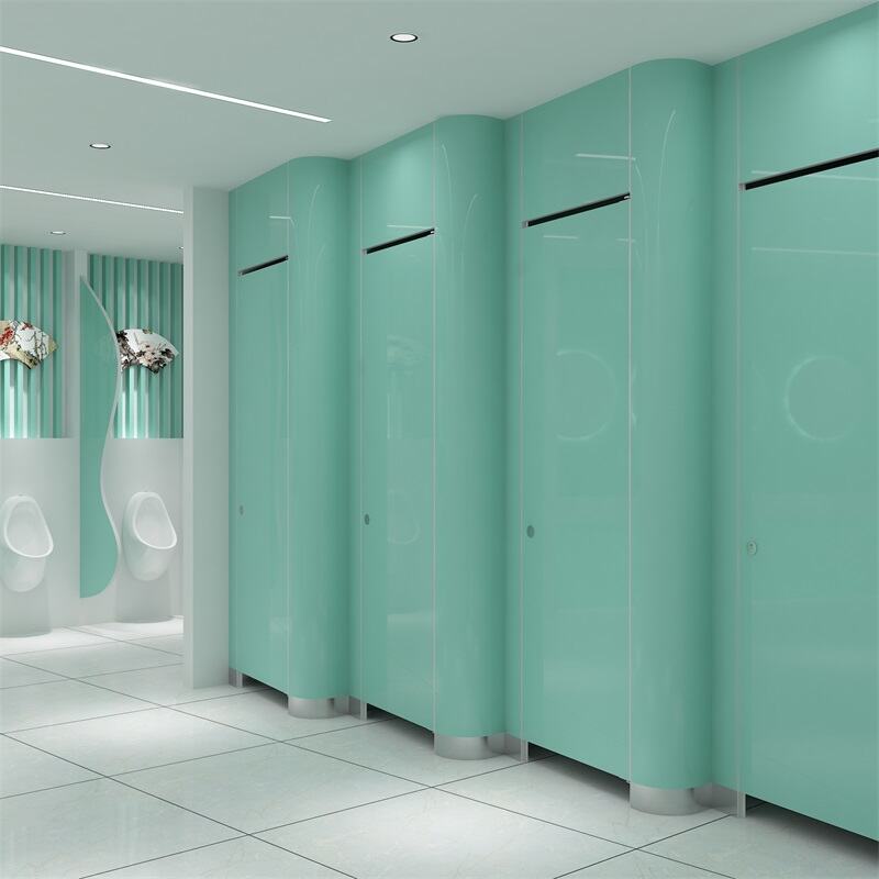 Hidden Headrail Braced HPL Toilet Partitions | HPL Toilet Partitions ...