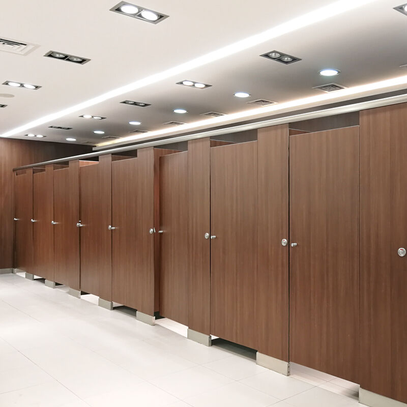 Solid Wood Surface Compact Laminate Toilet Partitions