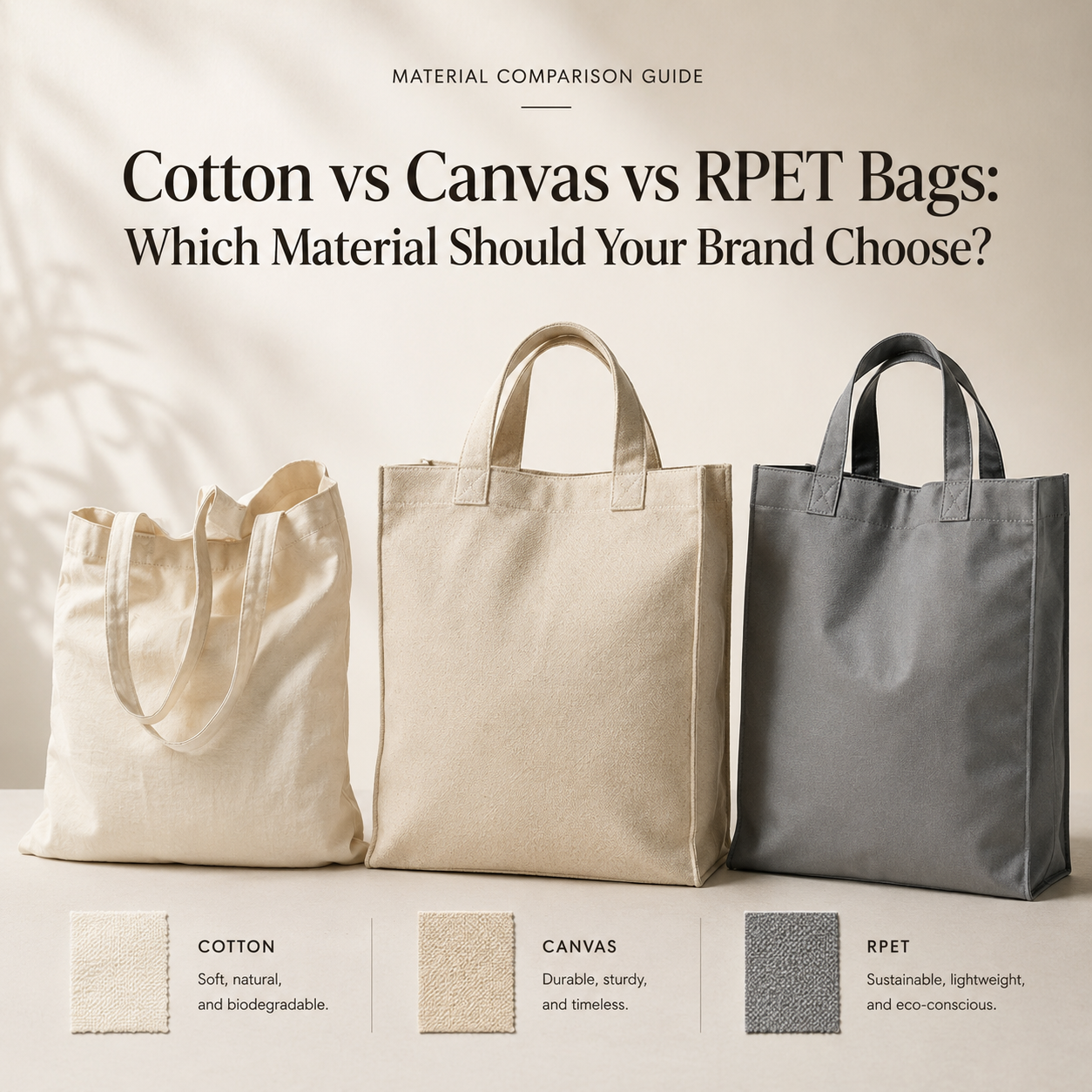 Cotton vs Canvas vs RPET Bags: Which Material Should Your Brand Choose?