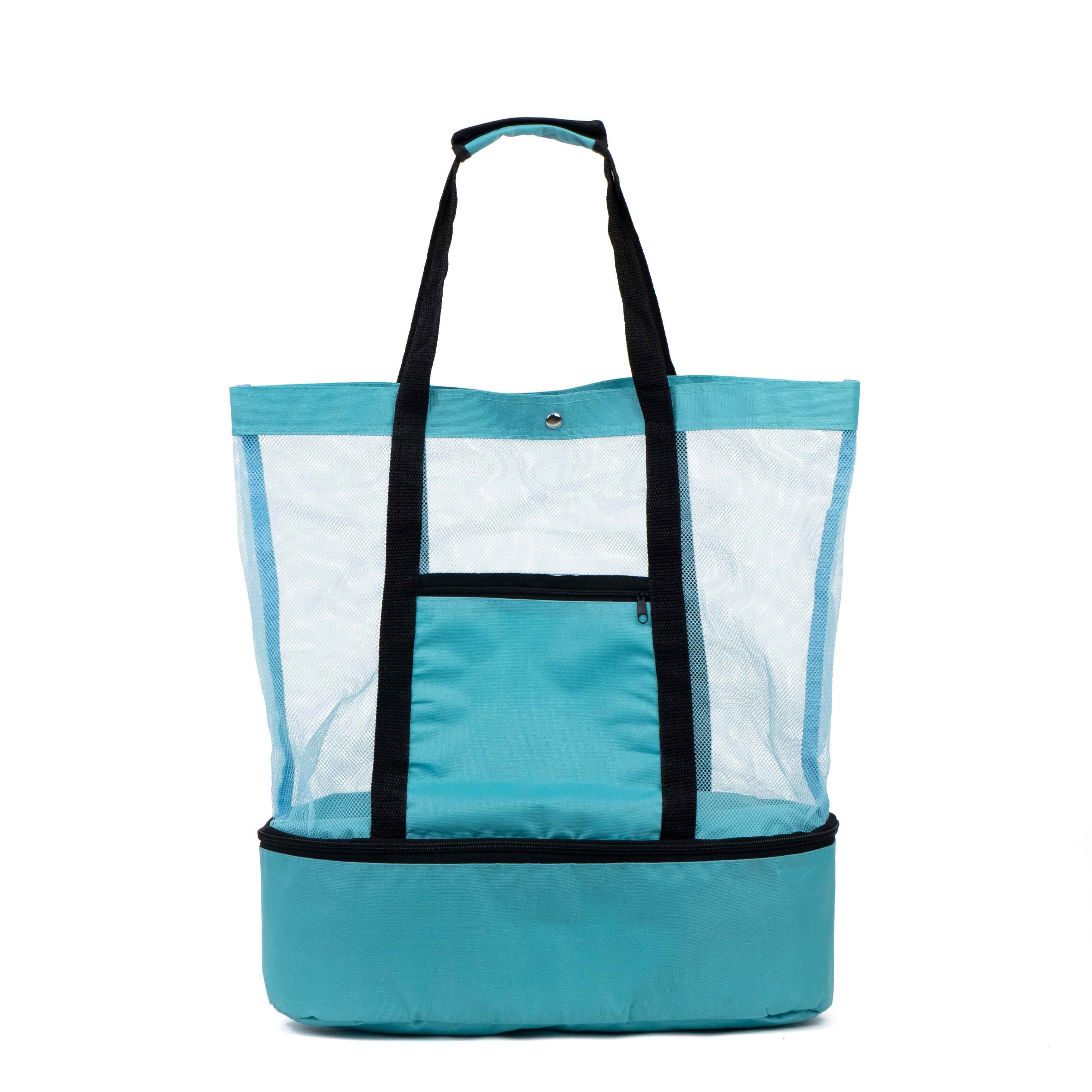 Custom Beach Tote Bag with Insulated Cooler Compartment