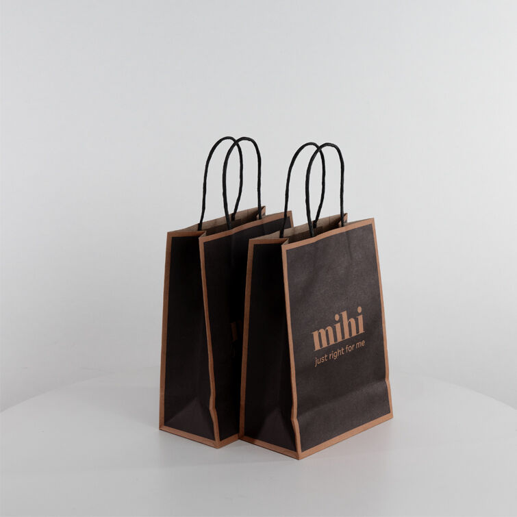 Custom Printed Kraft Paper Shopping Bags with Twisted Handles for Retail Packaging