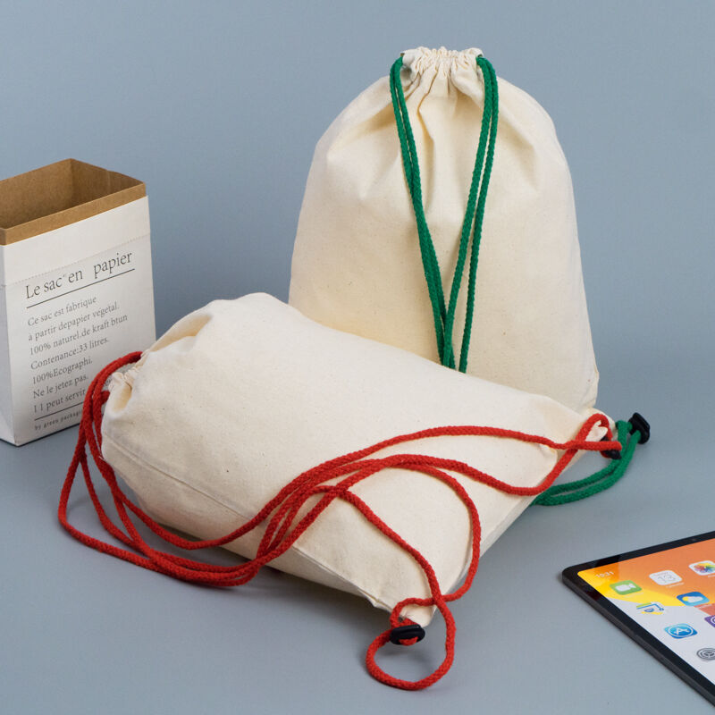 Custom Bulk Natural Cotton Canvas Drawstring Backpack