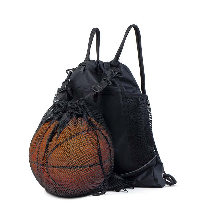 Custom Sports Ball Drawstring Bag with Mesh Ball Holder