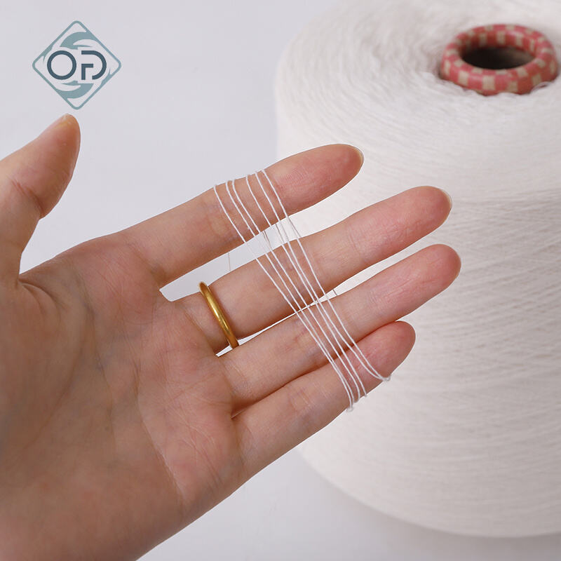 10%Cotton 90% Polyester OE Ringspun Raw White Yarn Ne 20 30 32 45