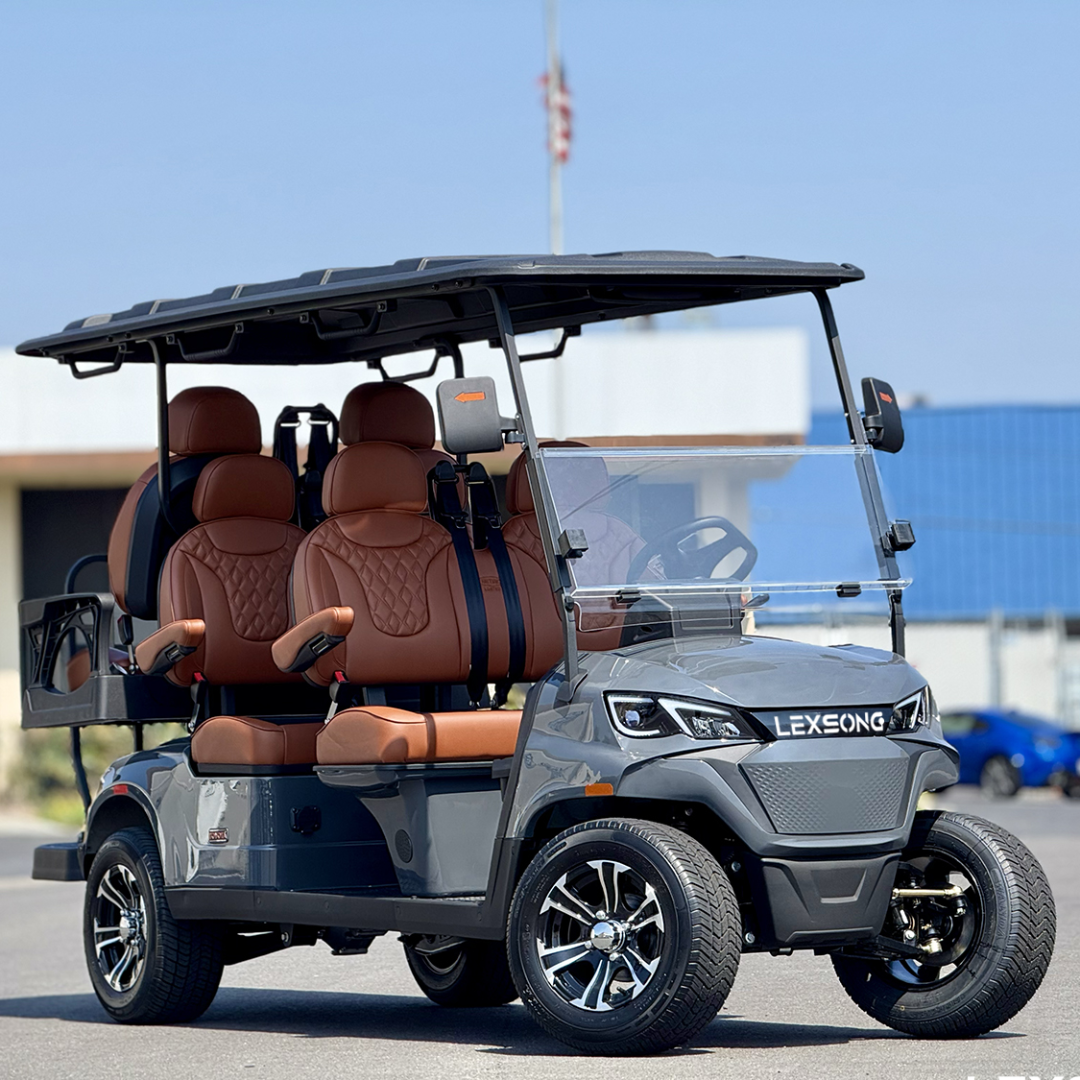 Lexsong presenta un carro eléctrico para golf 4+2 para resorts y comunidades