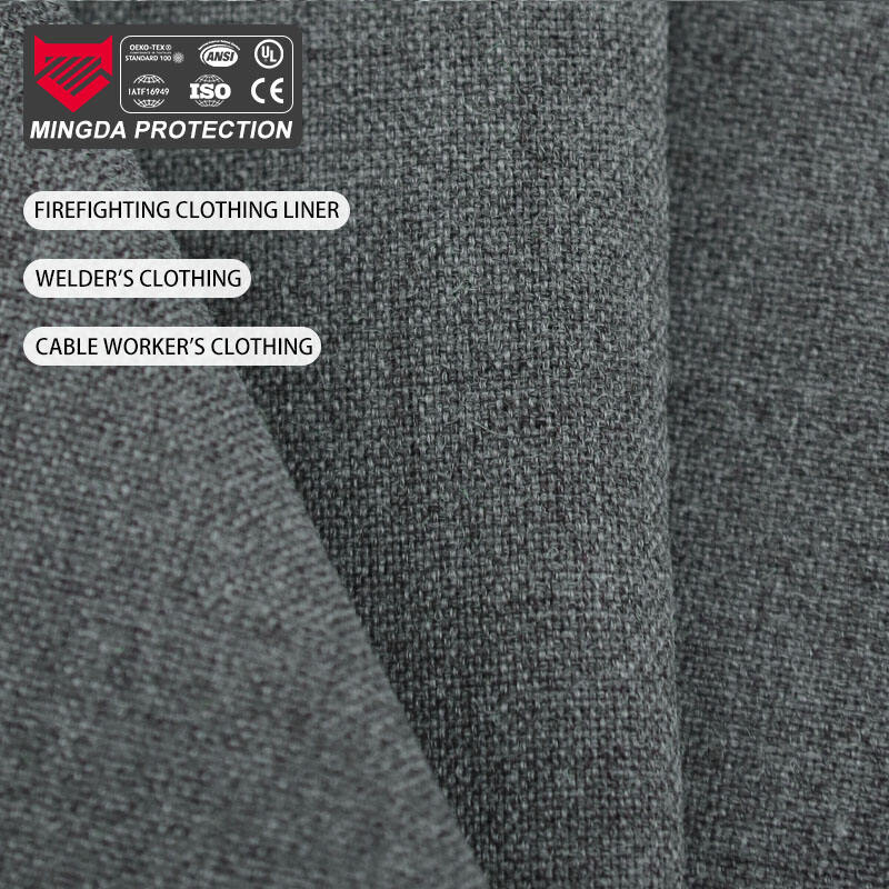 Tecido Leve de 115gsm Meta-Aramid FR Misturado | Tecido Cinza Mescla Retardante de Chama para Roupas de Proteção