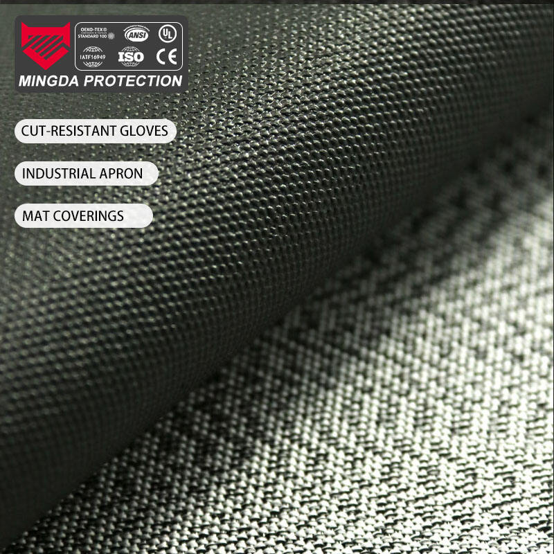Tecido Resistente a Corte ANSI A4 em UHMWPE com Revestimento de TPU Preto para Bolsas, Luvas, Roupas e Produtos à Prova de Roedura para Pets